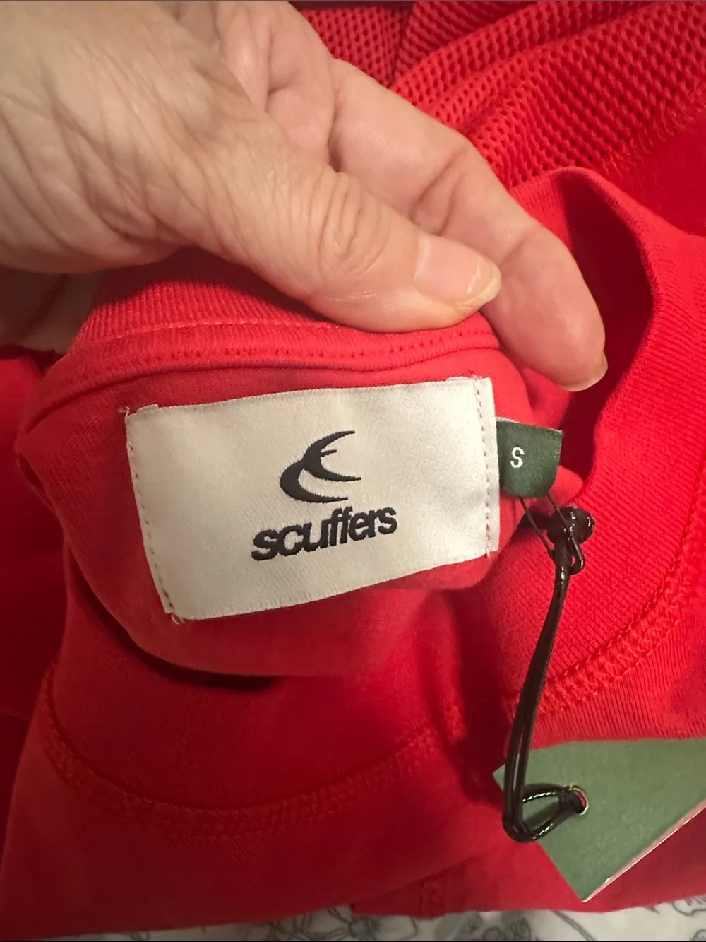 SCUFFERS Oversized Men Red Crewneck Mesh Pullover Sweater